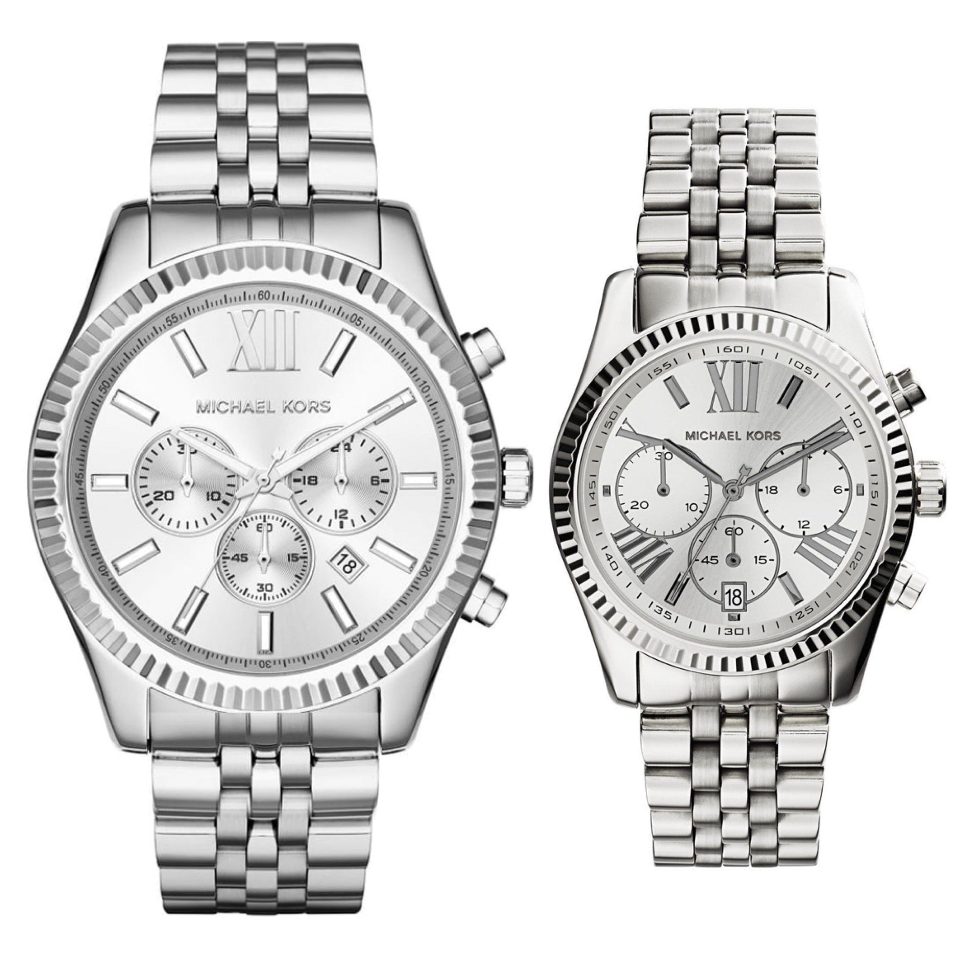  Shop Authentic Michael Kors Lexington Silver Dial Silver Steel Strap Watch for Women - MK5555 - Luxxuri