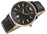 Shop Authentic Emporio Armani Renato Quartz Black Dial Black Leather Strap Watch For Men - AR2425 - Luxxuri