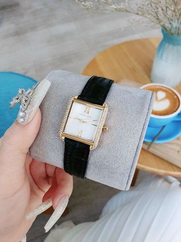  Shop Authentic Michael Kors Lake Quartz White Dial Black Leather Strap Watch For Women - MK2762 - Luxxuri