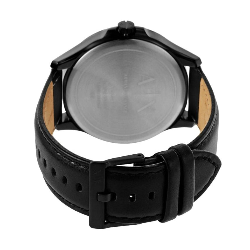  Shop Authentic Armani Exchange Hampton Quartz Blue Dial Black Leather Strap Watch for Men - AX2411 - Luxxuri