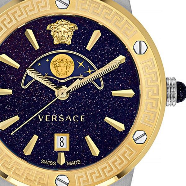  Shop Authentic Versace Greca Moonphase Analog Black Dial Black Leather Strap Watch For Men - VE7G00123 - Luxxuri