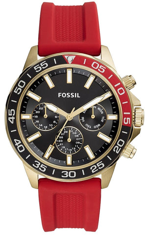  Shop Authentic Fossil Bannon Multifunction Black Dial Red Silicone Strap Watch for Men - BQ2499 - Luxxuri