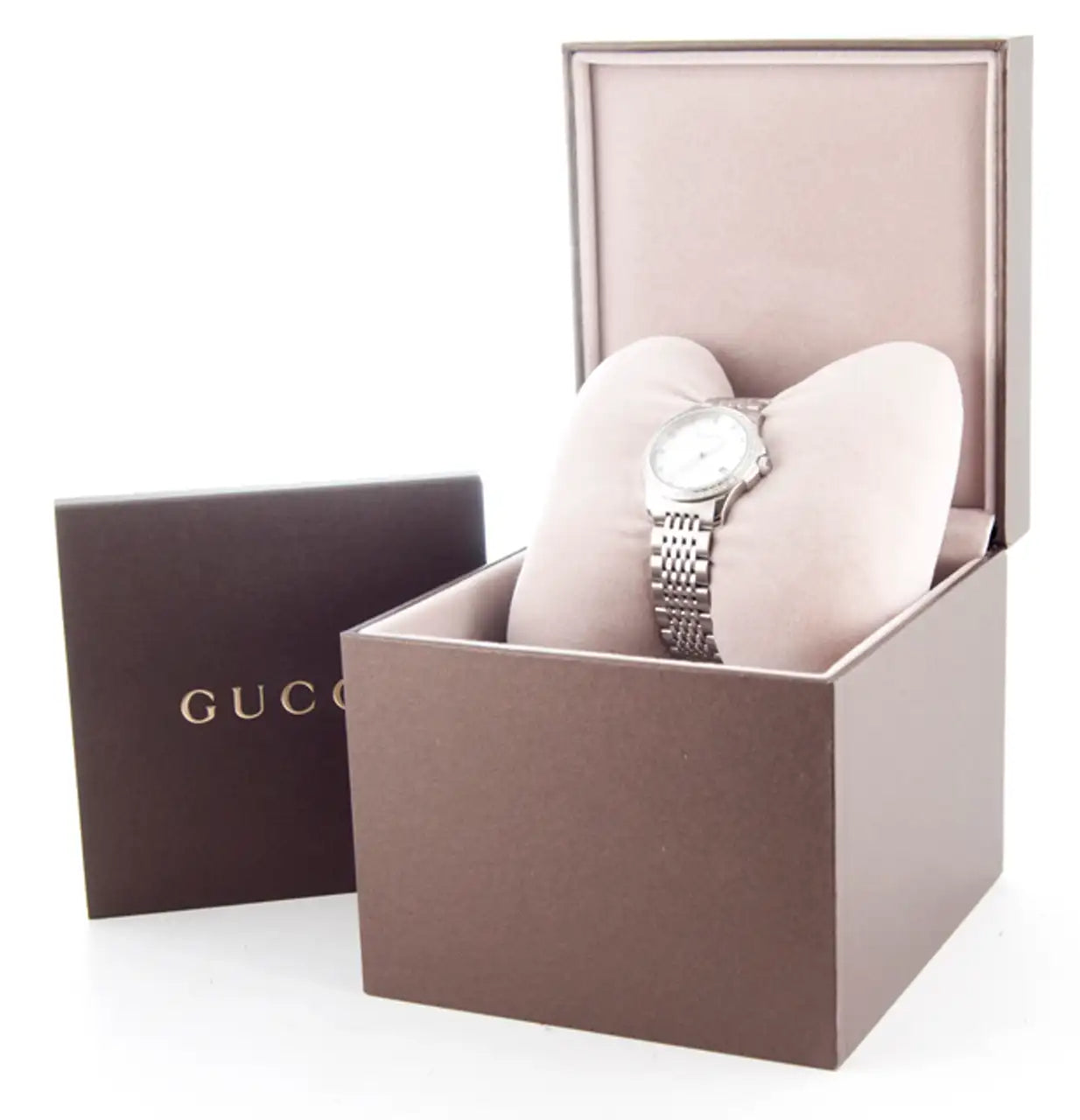  Shop Authentic Gucci G Timeless Diamonds Mother of Pearl Dial Silver Mesh Bracelet Watch For Women - YA126508 - Luxxuri