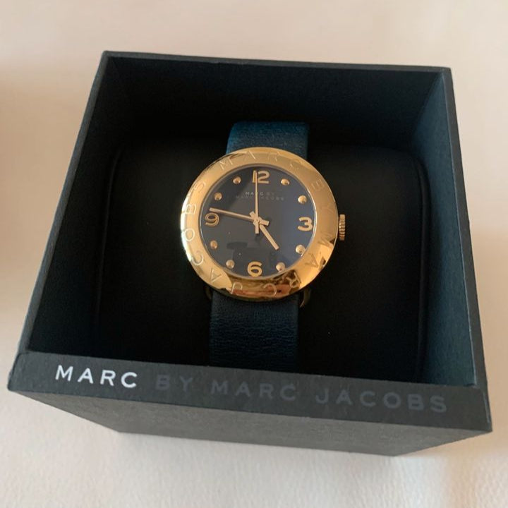 Marc Jacobs Blade Blue Dial Blue Leather Strap Watch for Women - MBM1224