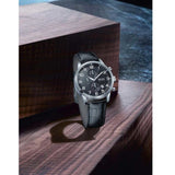  Shop Authentic Hugo Boss Aeroliner Chronograph Black Dial Black Leather Strap Watch For Men - 1512448 - Luxxuri