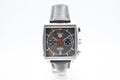 Tag Heuer Monaco Calibre 12 Final Edition Chronograph Grey Dial Black Leather Strap Watch for Men - CAW211J.FC6476