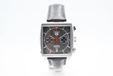  Shop Authentic Tag Heuer Monaco Calibre 12 Final Edition Chronograph Grey Dial Black Leather Strap Watch for Men - CAW211J.FC6476 - Luxxuri