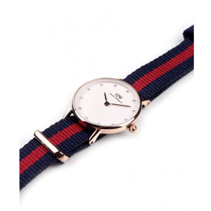  Shop Authentic Daniel Wellington Classy Oxford White Dial Two Tone Nylon Strap Watch For Women - DW00100064 - Luxxuri