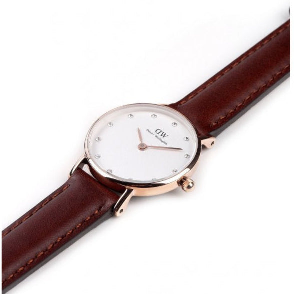 Shop Authentic Daniel Wellington Classy St Mawes White Dial Brown Leather Strap Watch For Women - DW00100059 - Luxxuri