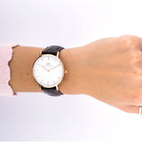  Shop Authentic Daniel Wellington Classic York White Dial Brown Leather Strap Watch For Women - DW00100038 - Luxxuri