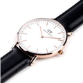  Shop Authentic Daniel Wellington Classic Sheffield White Dial Black Leather Strap Watch for Women - DW00100036 - Luxxuri