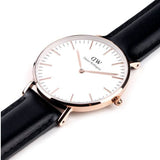  Shop Authentic Daniel Wellington Classic Sheffield White Dial Black Leather Strap Watch for Women - DW00100036 - Luxxuri