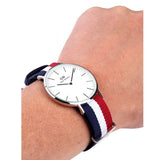  Shop Authentic Daniel Wellington Classic Cambridge White Dial Two Tone Nylon Strap Watch For Men - DW00100017 - Luxxuri