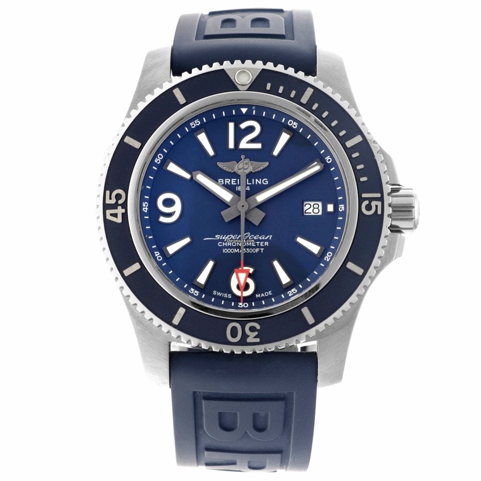  Shop Authentic Breitling Superocean 44mm Automatic Blue Dial Blue Rubber Strap Watch for Men - A17367D81C1S2 - Luxxuri