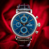  Shop Authentic IWC Portofino Chronograph Blue Dial Black Leather Strap Watch for Men - IW391036 - Luxxuri