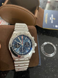  Shop Authentic Breitling Chronomat B01 42mm Blue Dial Silver Steel Strap Watch for Men - AB0134101C1A1 - Luxxuri