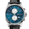  Shop Authentic Hugo Boss Jet Blue Dial Black Leather Strap Watch for Men - 1513283 - Luxxuri