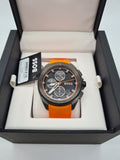  Shop Authentic Hugo Boss Volane Black Dial Orange Silicone Strap Watch for Men - 1513957 - Luxxuri
