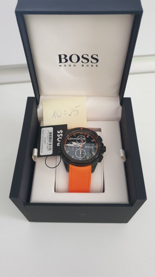  Shop Authentic Hugo Boss Volane Black Dial Orange Silicone Strap Watch for Men - 1513957 - Luxxuri