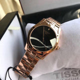  Shop Authentic Tissot T Wave Black Dial Rose Gold Steel Strap Watch For Women - T112.210.33.051.00 - Luxxuri