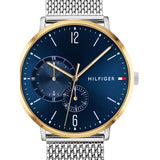  Shop Authentic Tommy Hilfiger Brooklyn Quartz Blue Dial Silver Mesh Bracelet Watch for Men - 1791505 - Luxxuri
