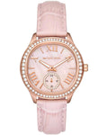  Shop Authentic Michael Kors Sage Three-Hand Mother of Pearl Pink Dial Pink Leather Strap Watch for Women - MK4820 - Luxxuri