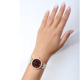  Shop Authentic Michael Kors Darci Quartz Mother of Pearl Red Dial Gold Steel Strap Watch For Women - MK3583 - Luxxuri