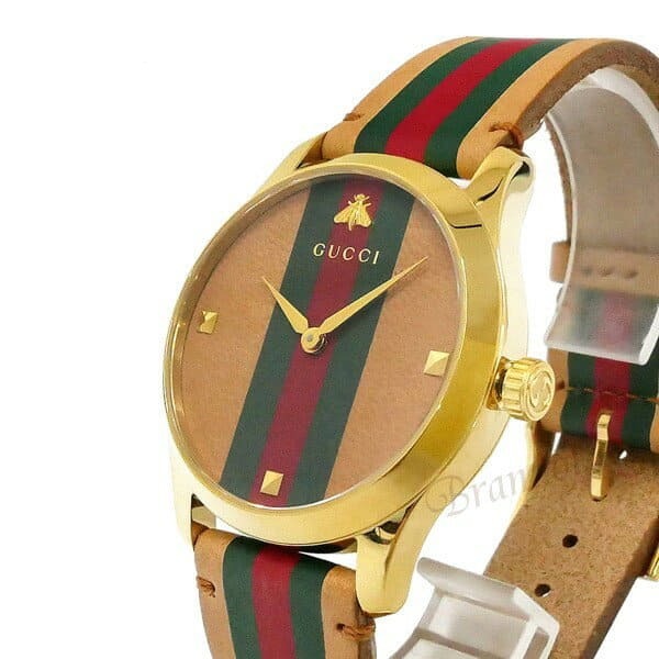  Shop Authentic Gucci G Timeless Quartz Brown Dial Brown Leather Strap Unisex Watch - YA1264077 - Luxxuri