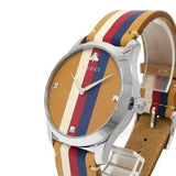  Shop Authentic Gucci G Timeless Quartz Brown Dial Brown Leather Strap Watch For Men - YA1264078 - Luxxuri