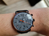  Shop Authentic Emporio Armani Aviator Grey Dial Grey Leather Strap Watch For Men - AR11168 - Luxxuri
