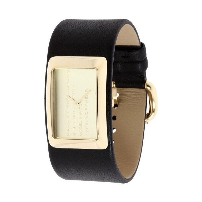  Shop Authentic Marc Jacobs Champagne Dial Black Leather Strap Watch for Women - MBM2047 - Luxxuri