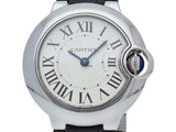  Shop Authentic Cartier Ballon Bleu Silver Dial Black Leather Strap Watch for Women - W69018Z4 - Luxxuri
