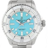  Shop Authentic Breitling Superocean Automatic 36 Turquoise Dial Silver Steel Strap Watch for Men - A17377211C1A1 - Luxxuri