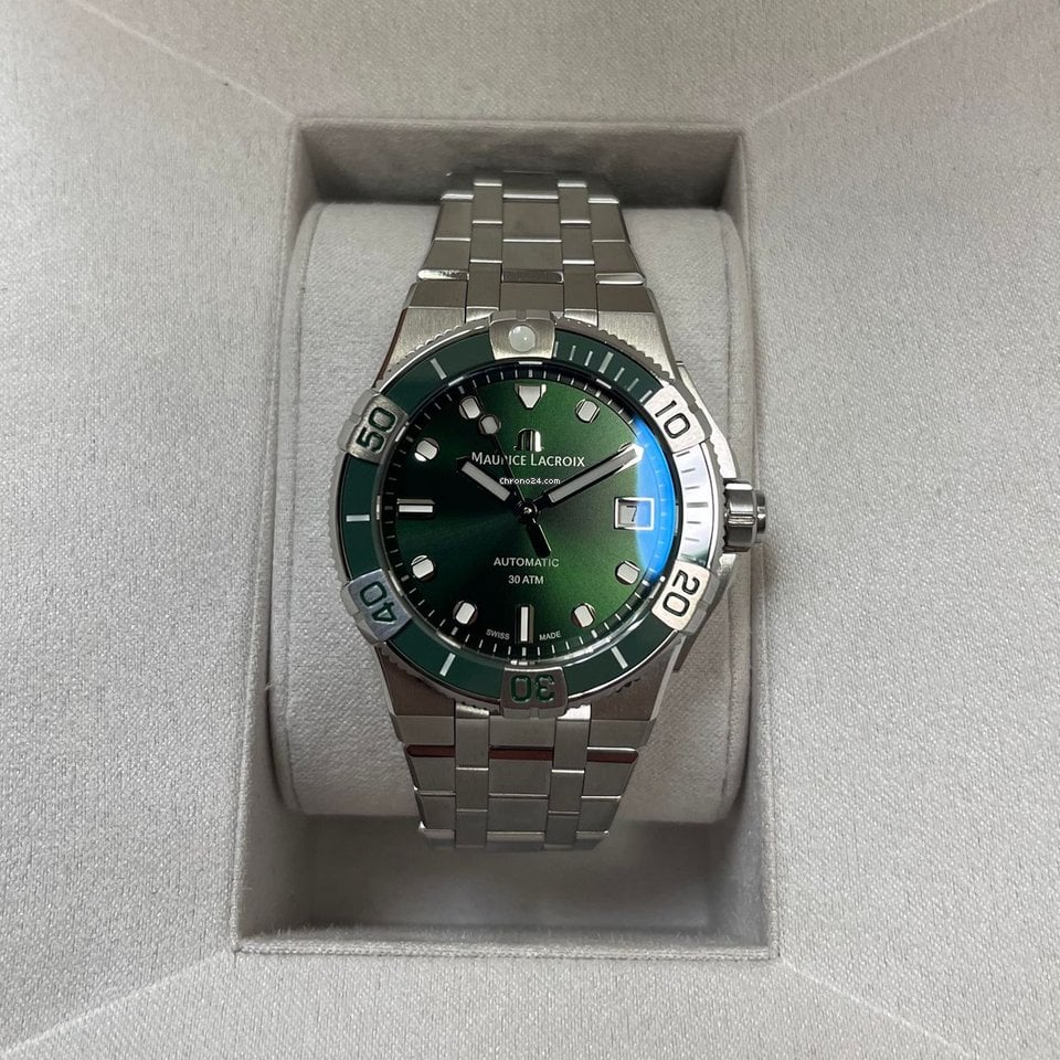  Shop Authentic Maurice Lacroix Aikon Venturer Green Dial Silver Steel Strap Watch for Men - AI6057-SSL52-630-1 - Luxxuri