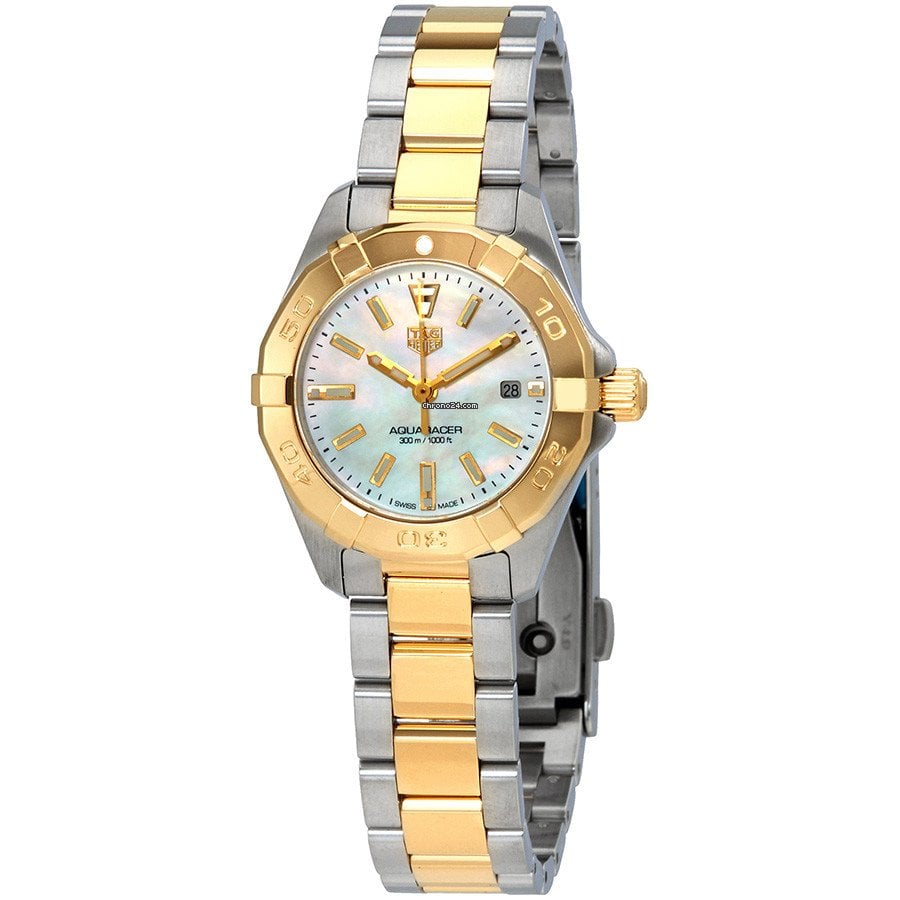 Tag Heuer Aquaracer Mother of Pearl Dial Two Tone Steel Strap Watch for Men - WBD1420.BB0321