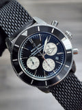  Shop Authentic Breitling Superocean Heritage B01 Chronograph 44 Black Dial Black Mesh Bracelet Watch for Men - AB0162121B1S1 - Luxxuri