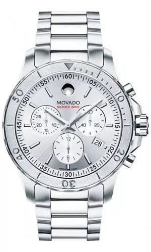  Shop Authentic Movado Series 800 Chronograph Silver Dial Silver Steel Strap Watch For Men - 2600111 - Luxxuri
