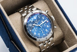  Shop Authentic Breitling Super Avi B04 Chronograph GMT 46 Tribute to Vought F4U Corsair Blue Dial Silver Steel Strap Watch for Men - AB04451A1C1A1 - Luxxuri