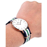  Shop Authentic Daniel Wellington Classic Nottingham White Dial Two Tone NATO Strap Watch For Men - 0108DW - Luxxuri