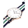  Shop Authentic Daniel Wellington Classic Nottingham White Dial Two Tone NATO Strap Watch For Men - 0108DW - Luxxuri