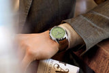  Shop Authentic Breitling Premier B09 Chronograph 40 Green Dial Brown Leather Strap Watch for Men - AB0930D31L1P1 - Luxxuri
