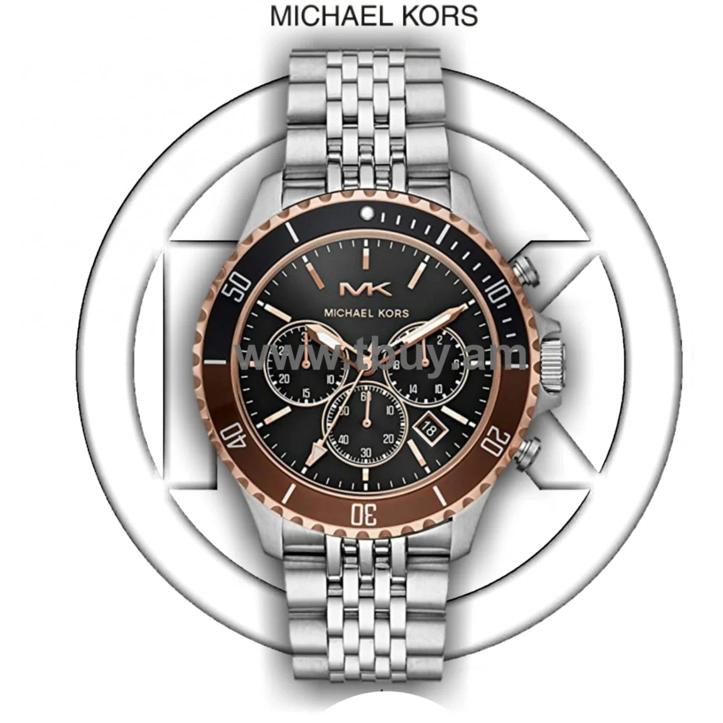  Shop Authentic Michael Kors Bayville Chronograph Black Dial Silver Steel Strap Watch For Men - MK8725 - Luxxuri