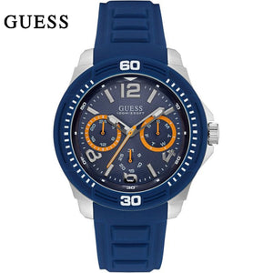  Shop Authentic Guess Trade Blue Dial Blue Silicone Strap Watch for Men - W0967G2 - Luxxuri