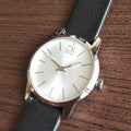  Shop Authentic Calvin Klein City Silver Dial Black Leather Strap Watch For Women - K2G231C6 - Luxxuri