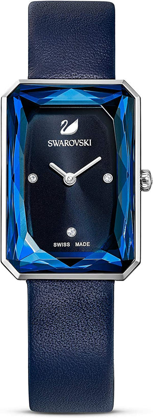  Shop Authentic Swarovski Uptown Crystal Blue Dial Blue Leather Strap Watch for Women - 5547713 - Luxxuri