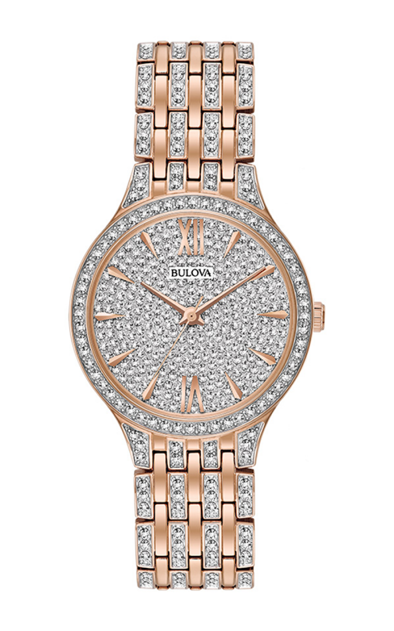  Shop Authentic Bulova Crystal Collection Silver Crystals Dial Two Tone Steel Strap Watch for Women - 98L235 - Luxxuri