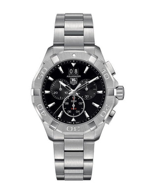  Shop Authentic Tag Heuer Aquaracer Chronograph Black Dial Silver Steel Strap Watch for Men - CAY1110.BA0927 - Luxxuri