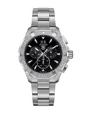  Shop Authentic Tag Heuer Aquaracer Chronograph Black Dial Silver Steel Strap Watch for Men - CAY1110.BA0927 - Luxxuri