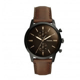  Shop Authentic Fossil Townsman Chronograph Black Dial Brown Leather Strap Watch for Men - FS5437 - Luxxuri