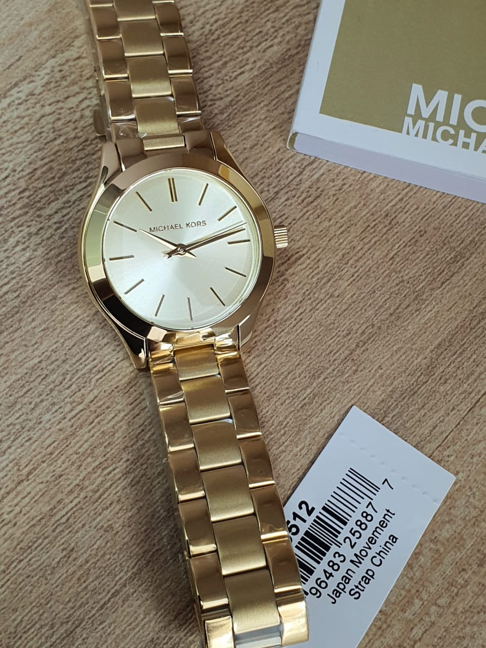 Shop Authentic Michael Kors Mini Runway Slim Gold Dial Gold Steel Strap Watch for Women - MK3512 - Luxxuri